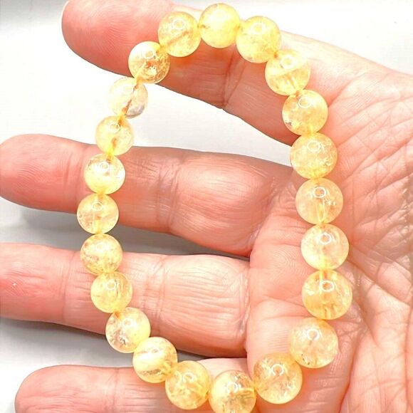 Citrine Beaded Stretch Bracelet - 8mm - Picture 4 of 4